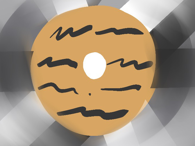 Eine alte Schallplatte, die Aufschrift ist unleserlich