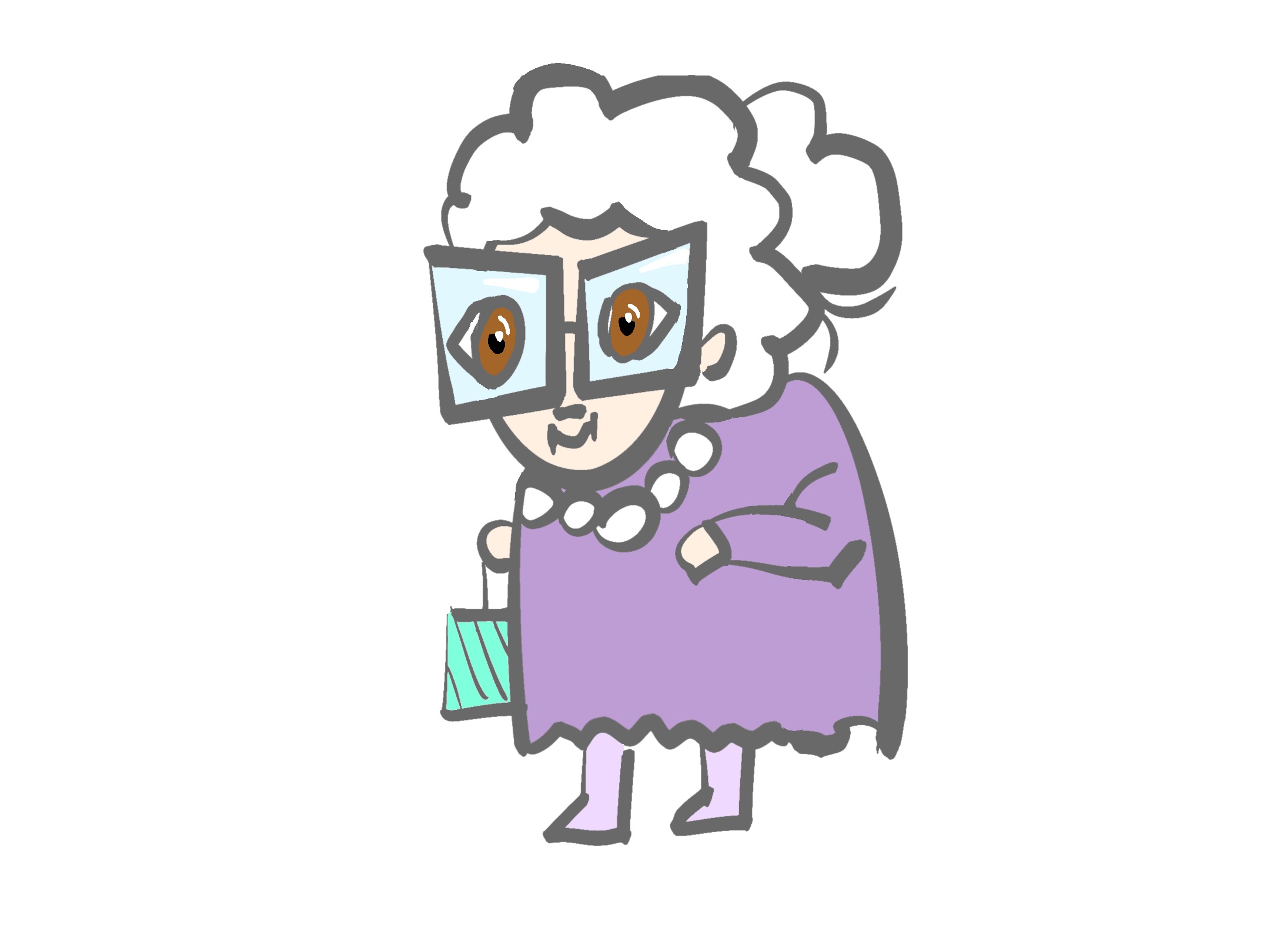 Inhaberin, eine alte Frau