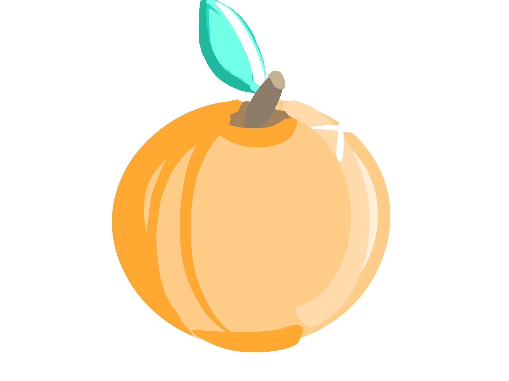 Ein Pfirsich aus Glas