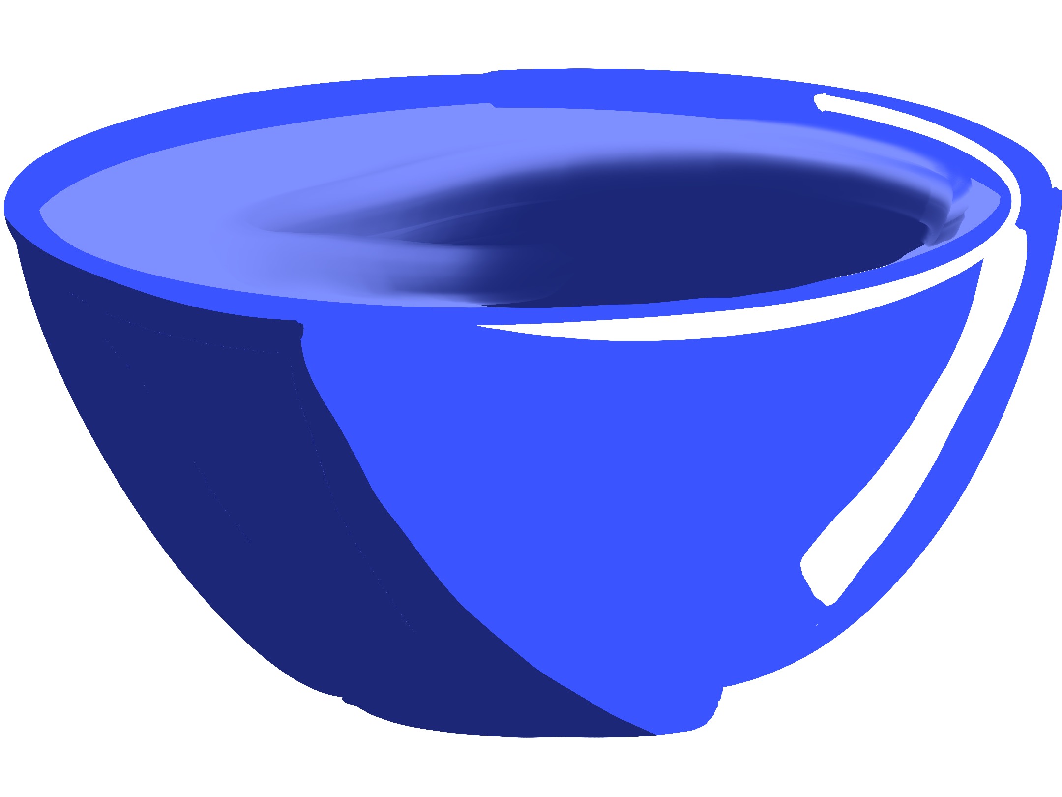 Eine tiefblaue Porzellanschüssel